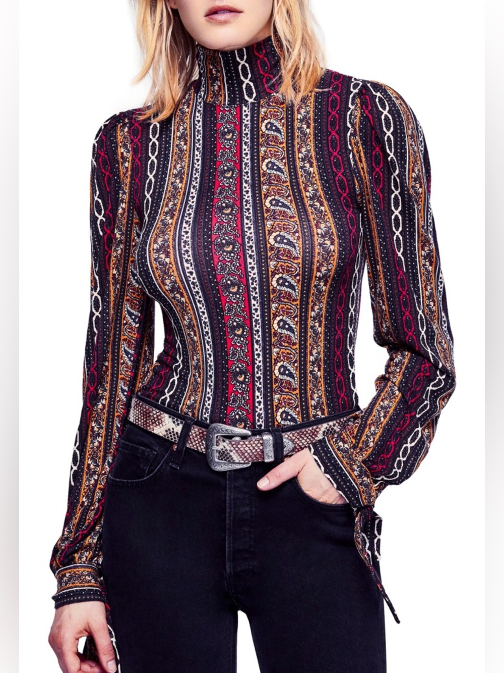Free People Donatella Turtleneck Top NEW
